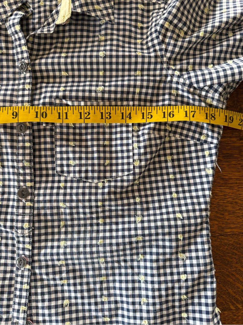 Columbia PFG Gingham Shirt S Yellow Textured Dot Red Accent Buttons Coastal - Picture 11 of 12